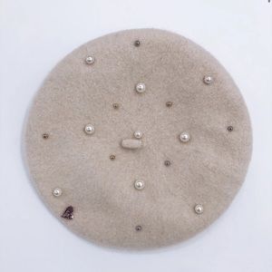 Mi Loves Wool Pearl Beret Hat